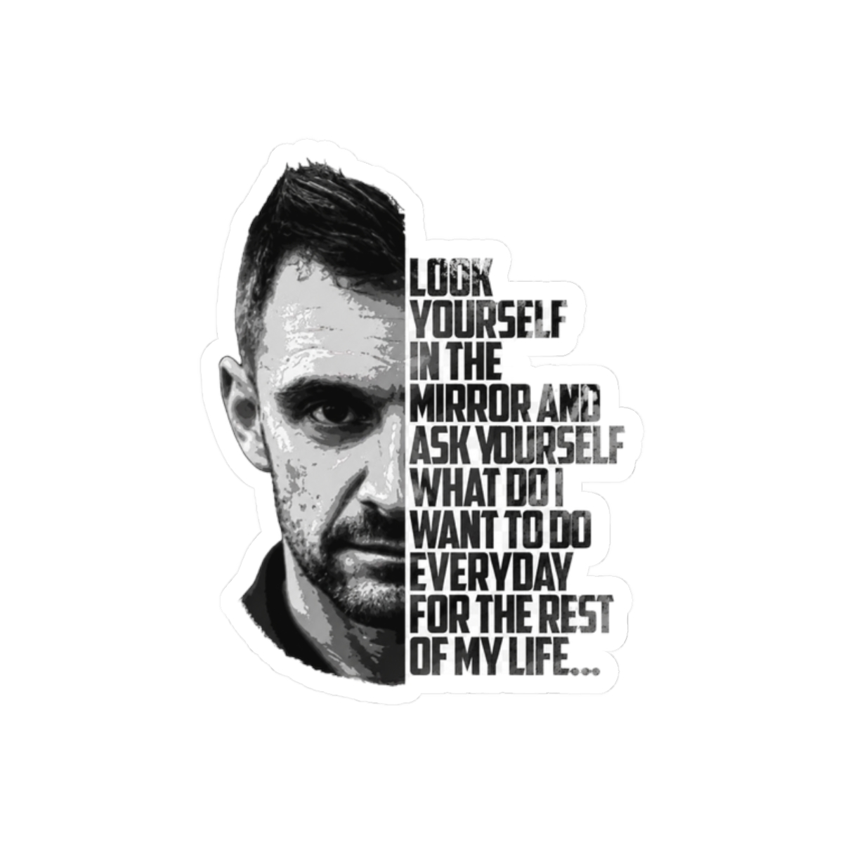 Gary Vee Crush It Quote Sticker | Bold Black & White Vinyl Decal - alternate angle 3, merchandise