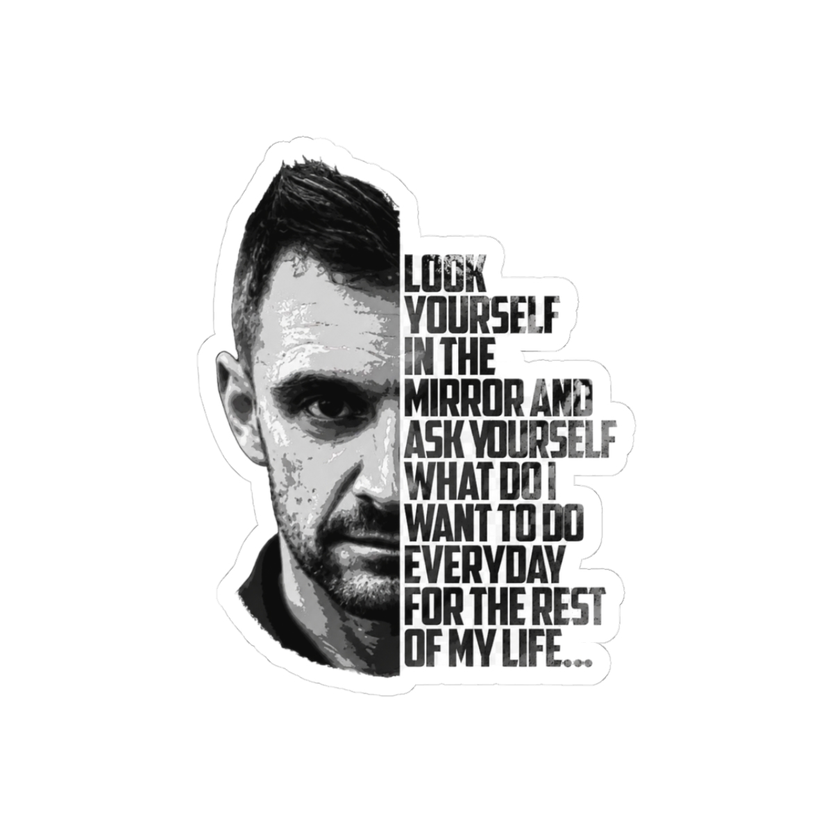 Gary Vee Crush It Quote Black White Sticker - Official stickers merchandise